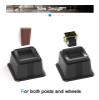 ZTON Bed Furniture Risers Elevation in Height 5" Heavy Duty Risers for Both Posts and Wheels of Sofa and Bed Support up to 2000 lbs.(Set of 4 Riser,Black) view 4