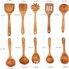 10 Pack Wooden Kitchen Utensils Set Wooden Utensils for Cooking Wooden Spoons and Spatula Set (10) view 2