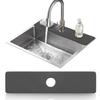 LOPNUR Faucet Mat for Kitchen Sink Cuttable, 24 Inch Long Sink Splash Guard Behind Faucet, Super Absorbent Diatomite Sink Protector Mat, Bathroom Water Splash Guard Fast Dry, Easy to Cut, Grey view 1