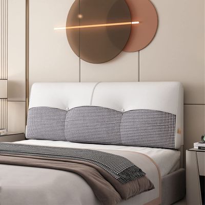 ZZYK King Headboard Cushion Linen Upholstered Headboard King Peel and Stick Headboard Bolster Support Wedge Pillow for Daybed Bed Bedroom,G,No headboard 70.8"/180cm