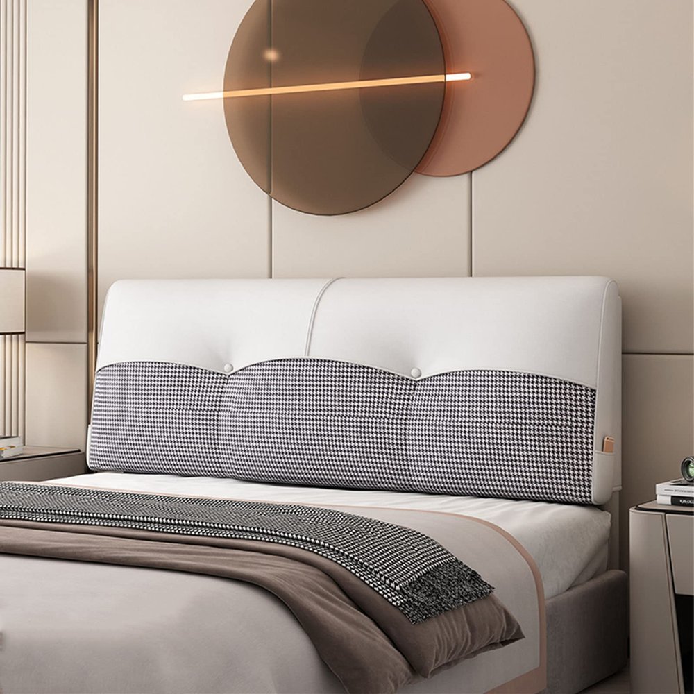 ZZYK King Headboard Cushion Linen Upholstered Headboard King Peel and Stick Headboard Bolster Support Wedge Pillow for Daybed Bed Bedroom,G,No headboard 70.8"/180cm