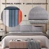 ZZYK King Headboard Cushion Linen Upholstered Headboard King Peel and Stick Headboard Bolster Support Wedge Pillow for Daybed Bed Bedroom,B,No headboard 70.8"/180cm view 4