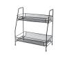 Kitchen trolley Kitchen Organizer Storage Shelf Double Layer Seasoning Jars Container Cosmetic Makeup Holder Bathroom Desktop Basket Vegetable racks for kitchens (Color : Black) view 1