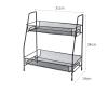 Kitchen trolley Kitchen Organizer Storage Shelf Double Layer Seasoning Jars Container Cosmetic Makeup Holder Bathroom Desktop Basket Vegetable racks for kitchens (Color : Black) view 2