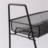 Kitchen trolley Kitchen Organizer Storage Shelf Double Layer Seasoning Jars Container Cosmetic Makeup Holder Bathroom Desktop Basket Vegetable racks for kitchens (Color : Black) view 3