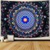Amonercvita Blacklight Tapestry Trippy Mandala Tapestries UV Reactive Galaxy Stars Tapestry Psychedelic Neon Tapestries Wall Hanging Hippie Black Light Poster for Bedroom view 2