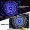 Amonercvita Blacklight Tapestry Trippy Mandala Tapestries UV Reactive Galaxy Stars Tapestry Psychedelic Neon Tapestries Wall Hanging Hippie Black Light Poster for Bedroom view 4