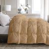 Amuze Bedding 1 Piece Pinch Pleated Comforter Premium 800 Thread Count 500 GSM 100% Egyptian Cotton Super Soft (Oversized Queen, Taupe) view 3