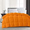 Amuze Bedding 1 Piece Pinch Pleated Comforter Premium 800 Thread Count 500 GSM 100% Egyptian Cotton Super Soft (Super Queen, Orange) view 3