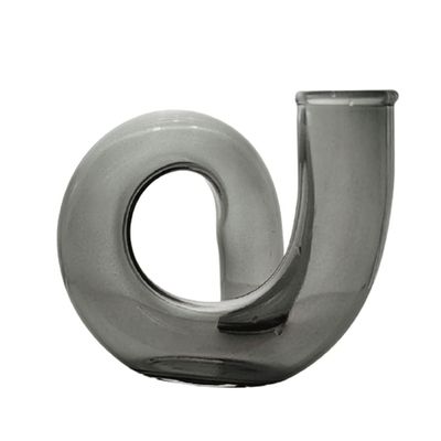 WMYDNX Unique Vase Glass Vases Flower Vase Decorative Floral Exhibition Weddings Decor or Office Tablelop Centerpiece Blue Brown Gray Gift (Color : Gray)