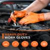 PACIFIC PPE 8 Mil Heavy-Duty Strength Nitrile Gloves, Chemical Resistant, Diamond Texture Industrial Disposable Gloves, Orange, 100PCs, X-Large view 2