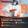 PACIFIC PPE 8 Mil Heavy-Duty Strength Nitrile Gloves, Chemical Resistant, Diamond Texture Industrial Disposable Gloves, Orange, 100PCs, X-Large view 3