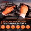 PACIFIC PPE 8 Mil Heavy-Duty Strength Nitrile Gloves, Chemical Resistant, Diamond Texture Industrial Disposable Gloves, Orange, 100PCs, X-Large view 4