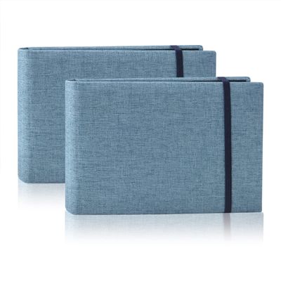 YONOVO 2PACK 4x6 Photo Album, 4x6 100 Pockets Linen Cover Photobook Small Capacity Pictures Book Easy to Classify and Portable for Wedding Family Baby Vacation (Blue)