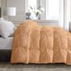 Amuze Bedding 1 Piece Pinch Pleated Comforter Premium 800 Thread Count 500 GSM 100% Egyptian Cotton Super Soft (Emperor King, Peach) view 3