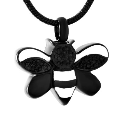 LiHiFG Pet Memorial Urn Jewelry Bees Cremation Necklace 316L Stainless Steel Pet Keepsake Pendant for Animal Ashes