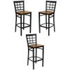 Home Square 31" Back Metal Bar Stool in Cherry - Set of 3 view 1