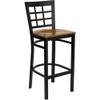 Home Square 31" Back Metal Bar Stool in Cherry - Set of 3 view 3
