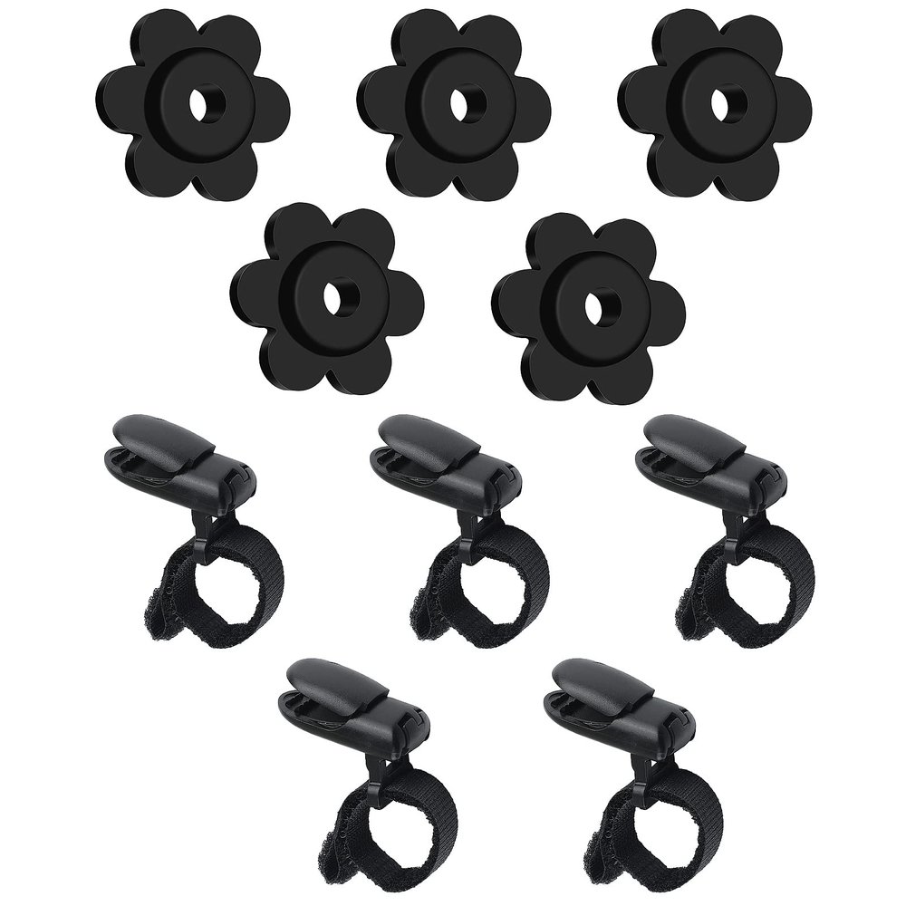 HOOSUN 10 Pack Garden Flags Clips And Stoppers,Tiger Clips For Garden Flag Holder,Rubber Stoppers Yard Flag Holder Clip for Small Flags Pole 4th of July Accessories