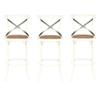 Home Square 44.1" H Oak Wood Barstool in Ivory - Set of 3 view 1