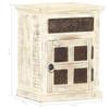 Bedside Cabinet,night cabinet, night stand, bedroom cabinet,for apartments, houses, bedrooms ,living rooms,Includes 1 door and 1 drawer with carved pattern, White 15.7"x11.8"x19.7" Solid Mango Wood view 2