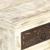 Bedside Cabinet,night cabinet, night stand, bedroom cabinet,for apartments, houses, bedrooms ,living rooms,Includes 1 door and 1 drawer with carved pattern, White 15.7"x11.8"x19.7" Solid Mango Wood view 3