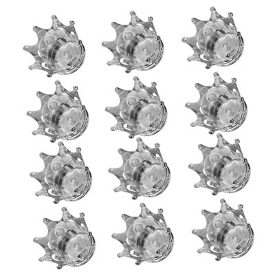 DOITOOL 12Pcs Fillable Crown with Dome Decorative Crown Candy Storage Boxes Plastic Fillable Crown Candy Containers Party Favors for Baby Shower Birthday Party Supplies, Sliver