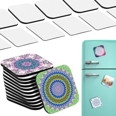 100 Pieces Sublimation Magnet Blanks Personalized Square Refrigerator Magnet and Soft Magnetic Sticker for DIY Craft Microwave, Office, Door Decor, Souvenirs, Gifts (5 x 5 x 0.4 cm)