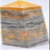 3.5" 110g Silverish Orange Layered Bumble Bee Jasper Obelisk Polished Natural Gemstone Crystal Mineral Collectible Specimen Tower - Indonesia view 3