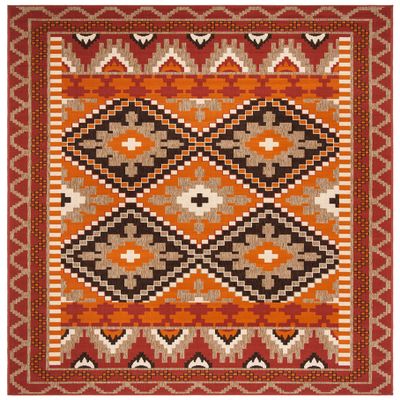 SAFAVIEH Washable Rug Outdoor Veranda Collection - 2' x 3'7", Rust & Red, Non-Shedding & Easy to Clean, Ideal for Patio, Backyard, Mudroom (VER096-0334)