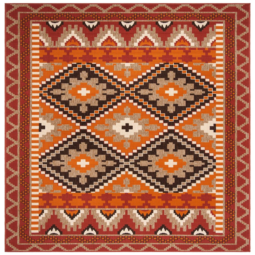 SAFAVIEH Washable Rug Outdoor Veranda Collection - 2' x 3'7", Rust & Red, Non-Shedding & Easy to Clean, Ideal for Patio, Backyard, Mudroom (VER096-0334)