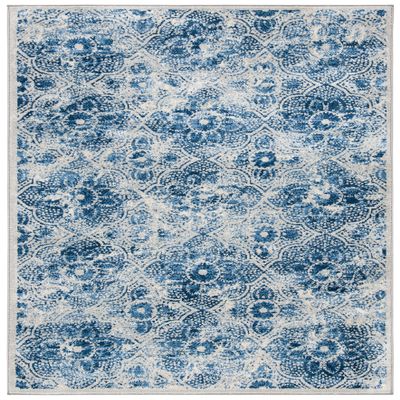 Martha Stewart x SAFAVIEH Area Rug Collection - 2' x 4', Cream & Blue, Floral Pattern, Non-Shedding & Easy Cleaning, Ideal for Living Room, Bedroom, Office, Accent Space (MSR2862D)