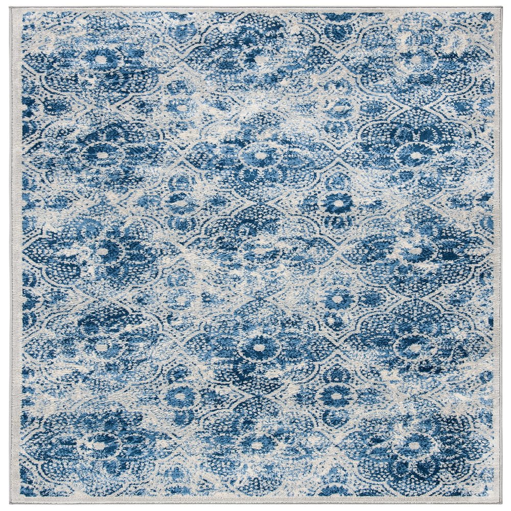Martha Stewart x SAFAVIEH Area Rug Collection - 2' x 4', Cream & Blue, Floral Pattern, Non-Shedding & Easy Cleaning, Ideal for Living Room, Bedroom, Office, Accent Space (MSR2862D)