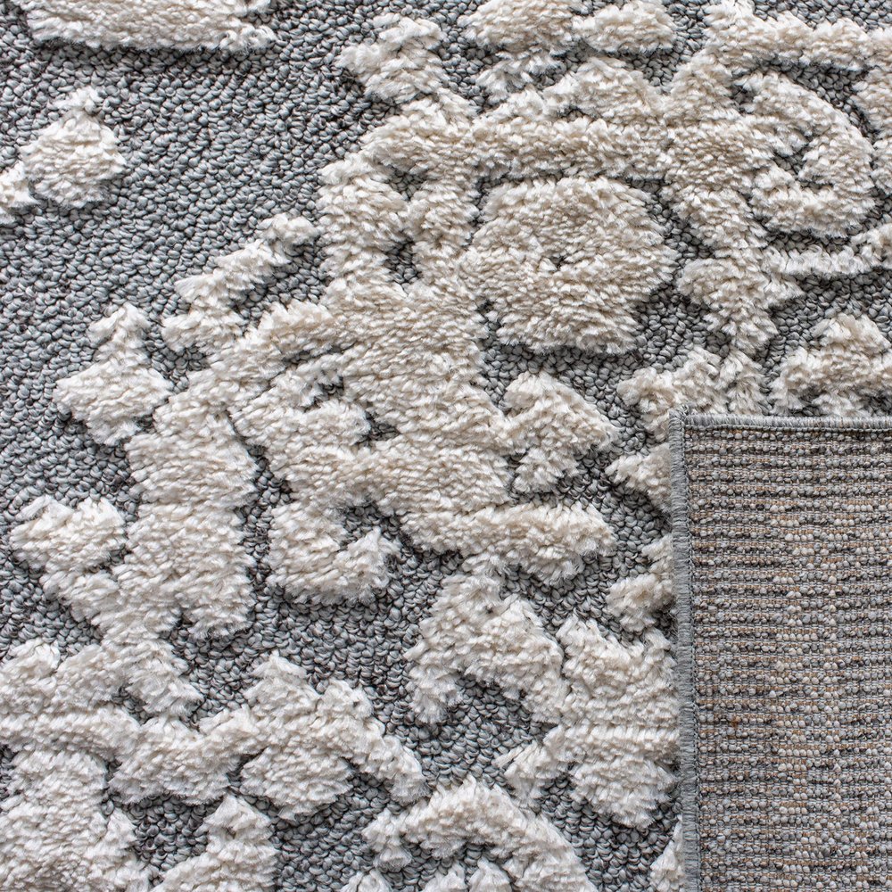 Martha Stewart x SAFAVIEH Shag Rug Collection - 2'6" x 3'9", White & Light Grey, Non-Shedding & Easy Cleaning, Ultra Plush Thick Pile, Ideal for Living Room, Bedroom, Accent Space (MSR0739A)