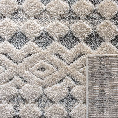 Martha Stewart x SAFAVIEH Shag Rug Collection - 2'6" x 3'9", White & Light Grey, Non-Shedding & Easy Cleaning, Ultra Plush Thick Pile, Ideal for Living Room, Bedroom, Accent Space (MSR0737A)