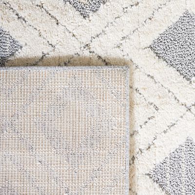 Martha Stewart x SAFAVIEH Shag Rug Collection - 2'6" x 3'9", White & Light Grey, Non-Shedding & Easy Cleaning, Ultra Plush Thick Pile, Ideal for Living Room, Bedroom, Accent Space (MSR0728A)