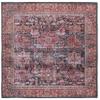 SAFAVIEH Washable Rug Tucson Collection - 6' Square, Rust & Green, Slip Resistant & Easy to Clean, Ideal for Living Room, Bedroom, Dining Space (TSN114P) view 1