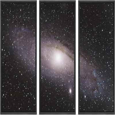 SIGNWIN 3 Piece Framed Canvas Wall Art Galaxy Stars Canvas Prints Home Decoration for Living Room,Bedroom - 16"x24"x3 Panels