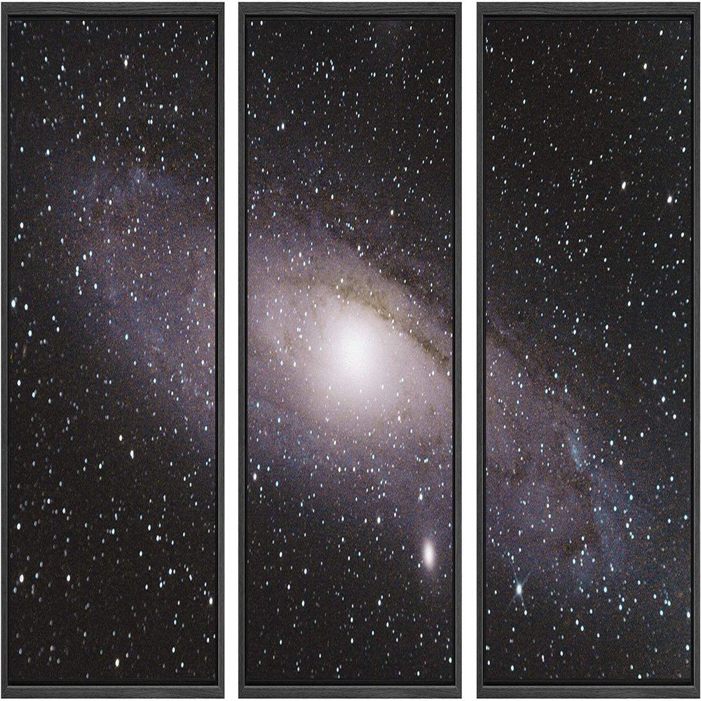 SIGNWIN 3 Piece Framed Canvas Wall Art Galaxy Stars Canvas Prints Home Decoration for Living Room,Bedroom - 16"x24"x3 Panels