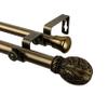 Rod Desyne Woodland 13/16" Double Curtain Rod, 48-84 inch, Antique Brass view 1