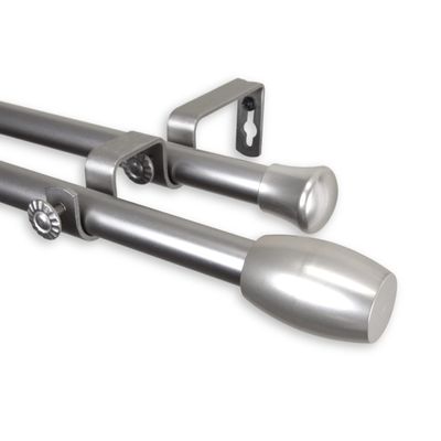 Rod Desyne Haily 13/16" Double Curtain Rod, 48-84 inch, Satin Nickel