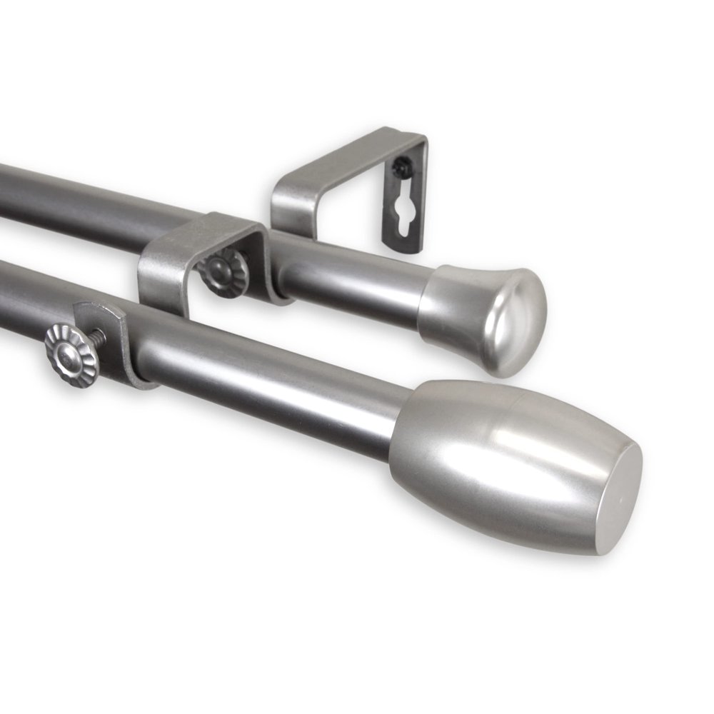 Rod Desyne Haily 13/16" Double Curtain Rod, 48-84 inch, Satin Nickel