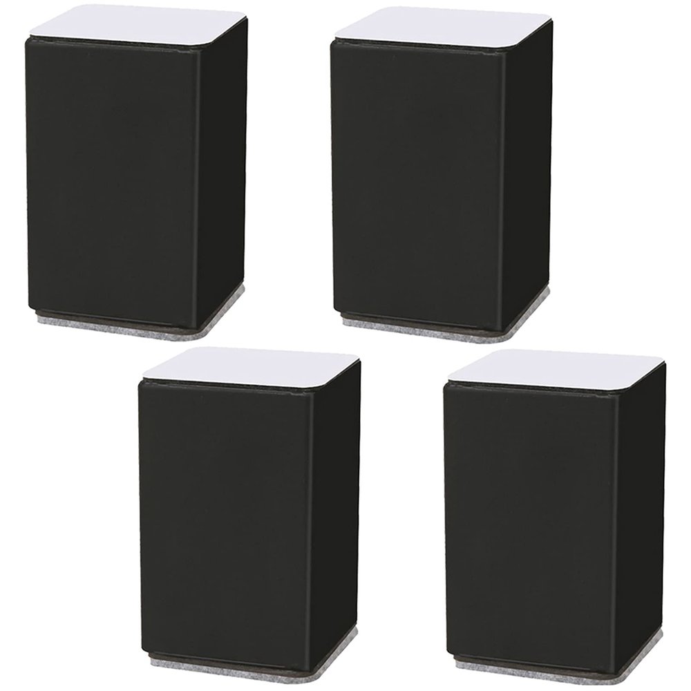 LUOFDCLDDD Furniture Risers Platform Blocks Heavy Duty Legs Feet Made of Carbon Steel Self-Adhesive for Cabinet Chair Bed Sofa Coffee Table Legs Load 500Kg, 4Pcs/Black/10.2Cm/4.0In