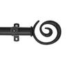 Rod Desyne Furl 13/16" Single Curtain Rod, 48-84 inch, Black view 1