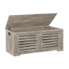 DINZI LVJ Storage Chest, Flip-Top Wooden Toy Box with 2 Safety Hinges, Retro Entryway Shoe Bench, Sturdy Large Storage Trunk for Living Room, Bedroom, Toddler Room, Easy Assembly, Gray Wash view 1