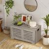 DINZI LVJ Storage Chest, Flip-Top Wooden Toy Box with 2 Safety Hinges, Retro Entryway Shoe Bench, Sturdy Large Storage Trunk for Living Room, Bedroom, Toddler Room, Easy Assembly, Gray Wash view 2