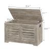 DINZI LVJ Storage Chest, Flip-Top Wooden Toy Box with 2 Safety Hinges, Retro Entryway Shoe Bench, Sturdy Large Storage Trunk for Living Room, Bedroom, Toddler Room, Easy Assembly, Gray Wash view 3