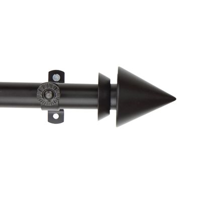 Rod Desyne Anny 13/16" Single Curtain Rod, 48-84 inch, Black