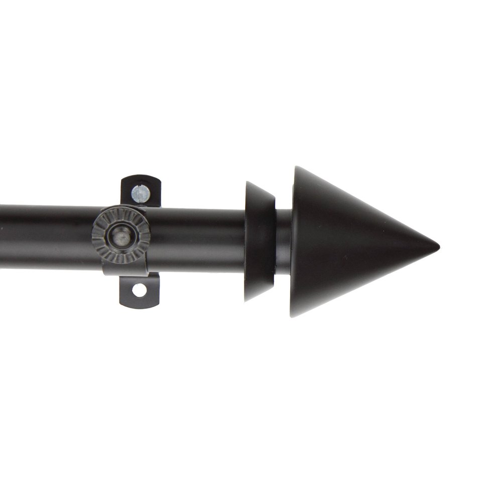 Rod Desyne Anny 13/16" Single Curtain Rod, 48-84 inch, Black