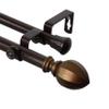 Rod Desyne Walnut 13/16" Double Curtain Rod, 28-48 inch, Cocoa view 1